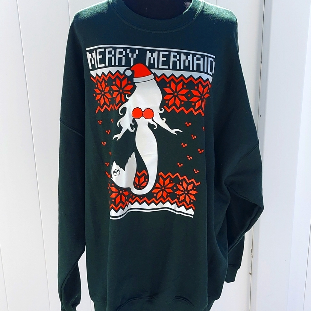 Mermaidful Merry Mermaid 3XL  Women's Christmas Sweatshirts